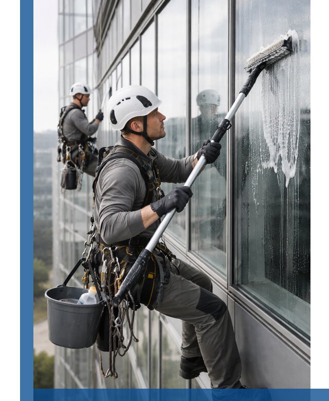 Высотная мойка сплошного остекления с выездом в Ивантеевке