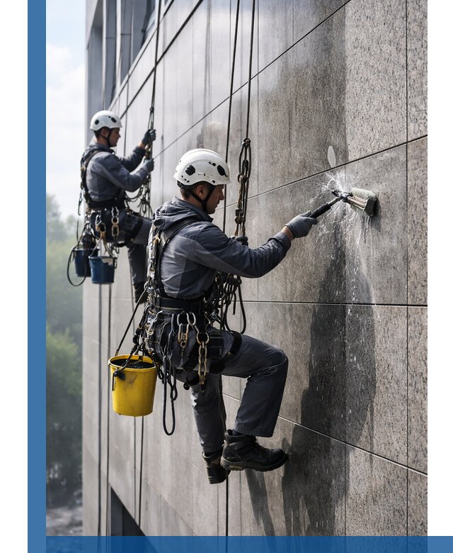 Профессиональная мойка фасада из керамогранита в Ивантеевке