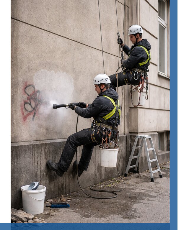 Удаление граффити с фасада в Ивантеевке от 4629 р. | ВЫСОТНИК-Внт