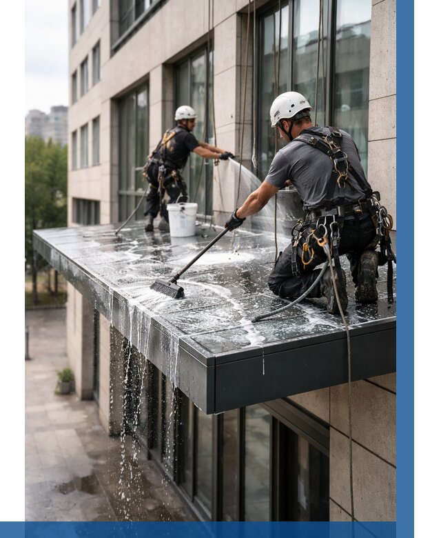 Мойка козырьков и навесов в Ивантеевке от 3600 р. | ВЫСОТНИК-Внт