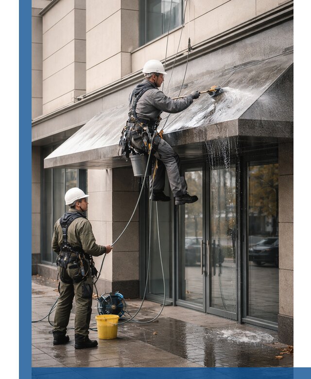 Профессиональная мойка козырьков и навесов в Ивантеевке