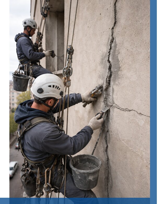 Заделка трещин на фасаде в Ивантеевке от 926 р. | ВЫСОТНИК-Внт