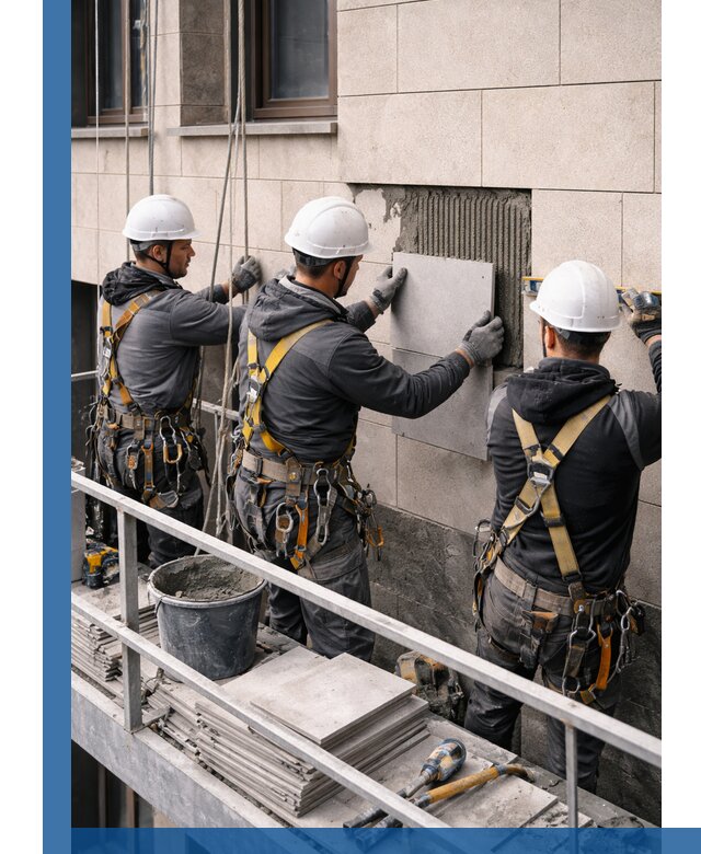 Ремонт облицовки фасада плиткой в Ивантеевке с гарантией