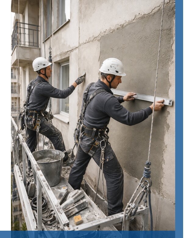 Штукатурка фасада на высоте в Ивантеевке от 926 р. | ВЫСОТНИК-Внт