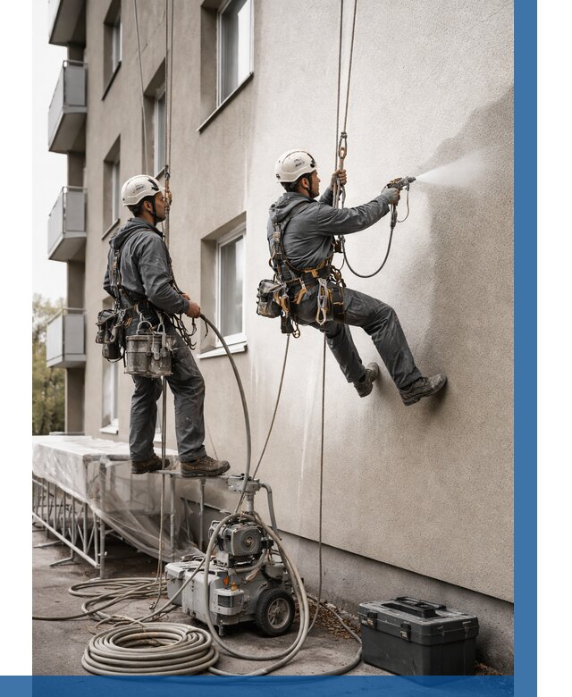 Безвоздушная покраска фасада в Ивантеевке от 226 р/м² | ВЫСОТНИК-Внт