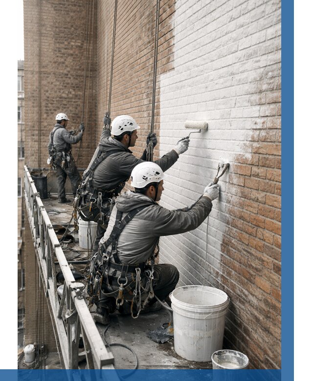 Покраска кирпичного фасада в Ивантеевке от 360 р. | ВЫСОТНИК-Внт