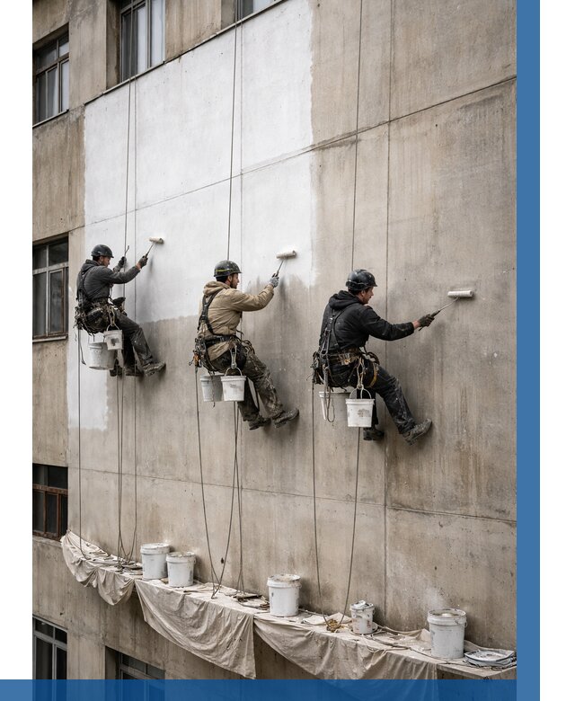 Покраска бетонного фасада в Ивантеевке от 360 р за м2 | ВЫСОТНИК-Внт