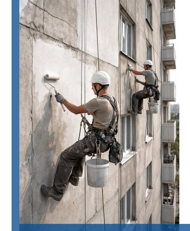 Покраска бетонного фасада в Ивантеевке для жилых и промышленных объектов