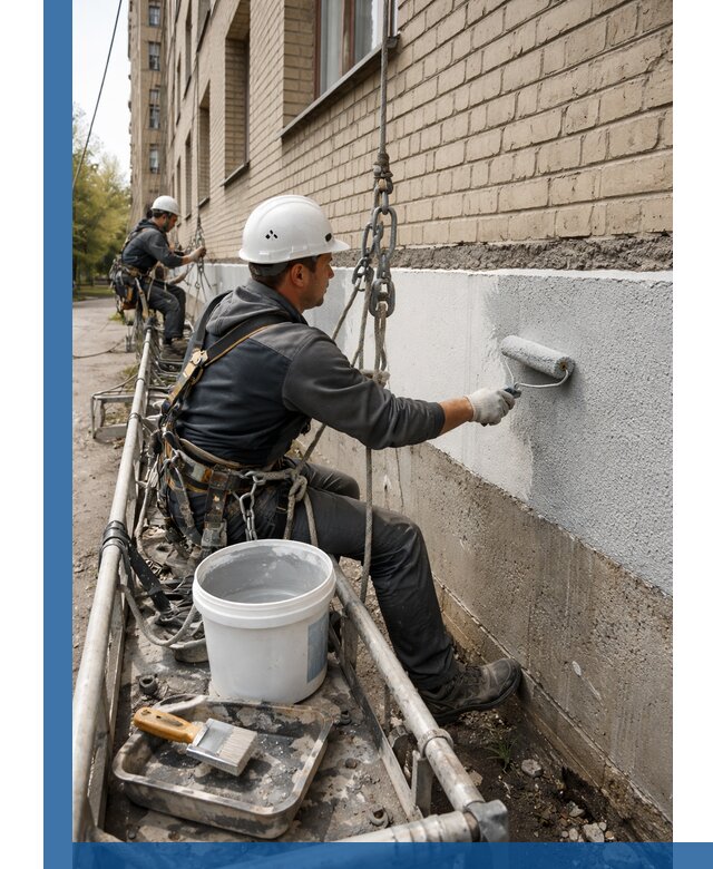 Окраска цоколя здания в Ивантеевке профессионально и надежно