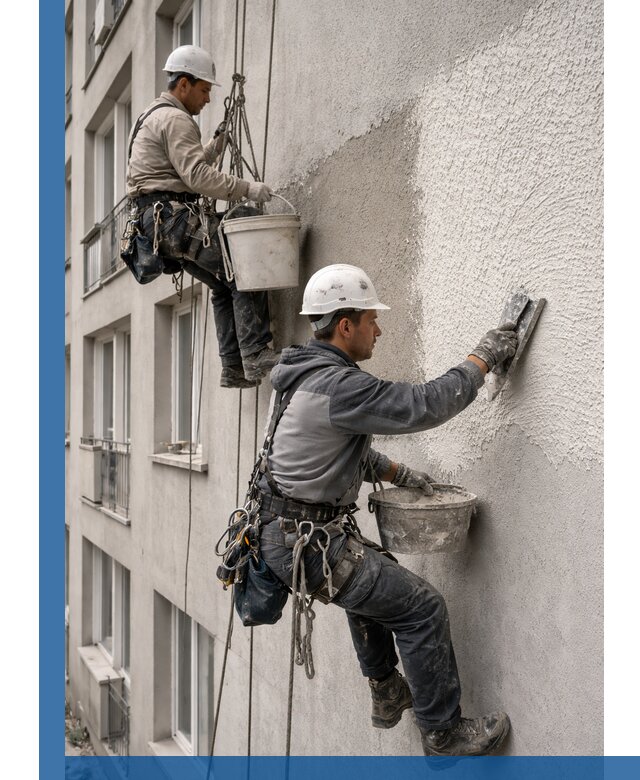 Нанесение декоративной штукатурки короед на фасад в Ивантеевке