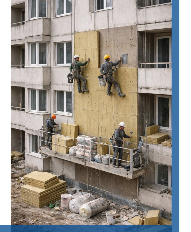 Утепление фасада минватой в Ивантеевке от 1543 р. | ВЫСОТНИК-Внт