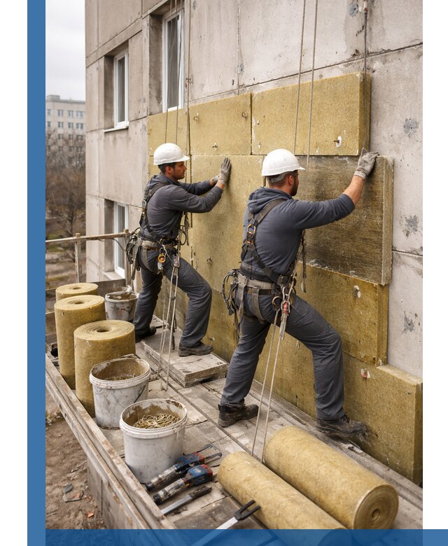 Утепление фасада минватой в Ивантеевке под ключ с гарантией