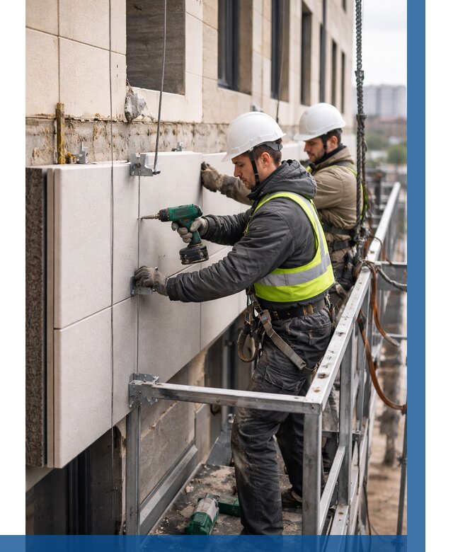 Монтаж фасадных термопанелей в Ивантеевке от 1543 р. | ВЫСОТНИК-Внт