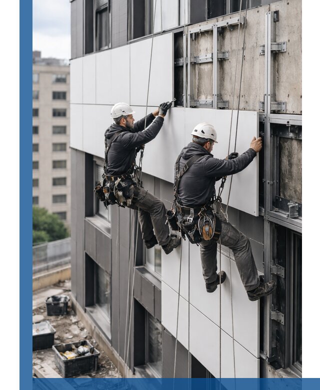 Монтаж композитных панелей фасада в Ивантеевке под ключ