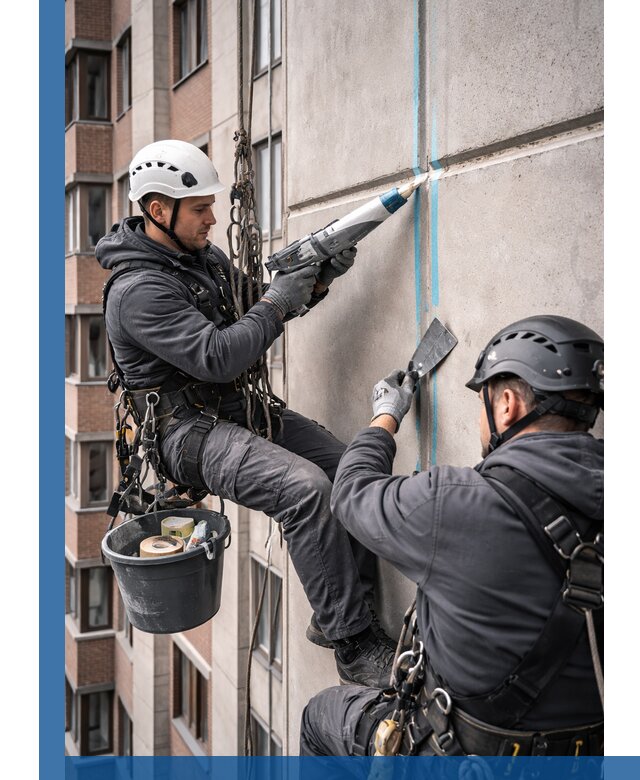 Вторичная герметизация швов фасада и кровли в Ивантеевке