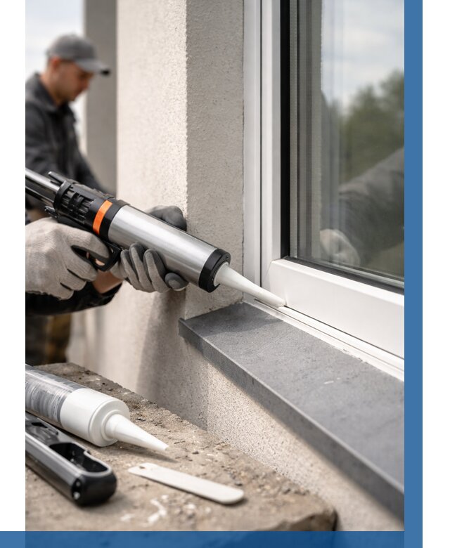 Герметизация монтажных швов окон в Ивантеевке от 669 р. | ВЫСОТНИК-Внт