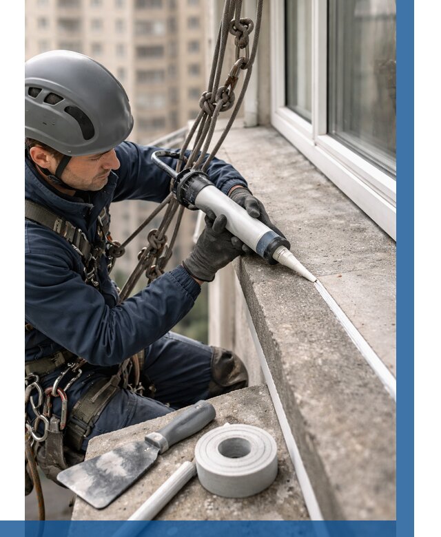 Герметизация балконного козырька в Ивантеевке от 4629 р. | ВЫСОТНИК-Внт