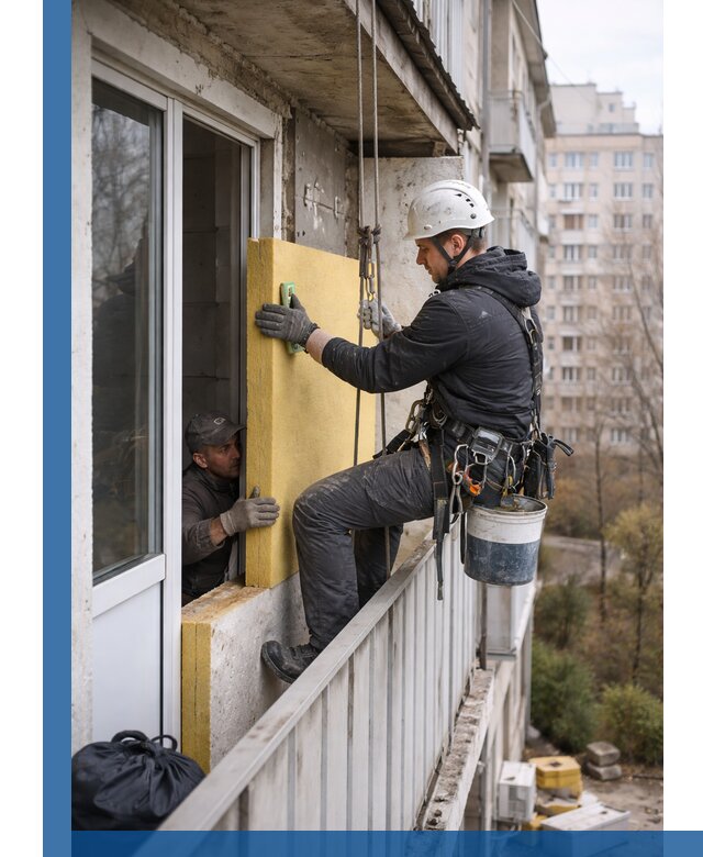 Профессиональное утепление балкона снаружи в Ивантеевке под ключ