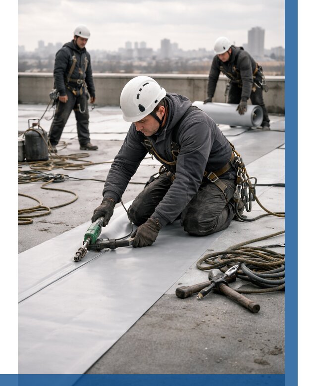 Ремонт мембранной кровли в Ивантеевке от 1852 р./м2 | ВЫСОТНИК-Внт