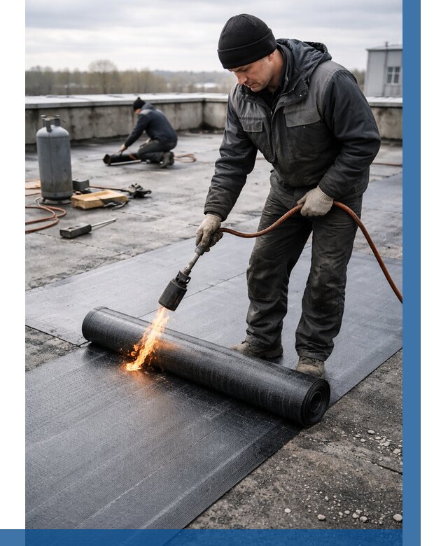 Ремонт наплавляемой кровли в Ивантеевке от 720 р. | ВЫСОТНИК-Внт