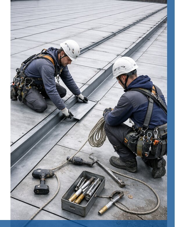 Ремонт фальцевой кровли в Ивантеевке от 720 р. | ВЫСОТНИК-Внт