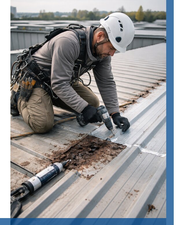 Ремонт профнастила на кровле в Ивантеевке от 720 р. | ВЫСОТНИК-Внт