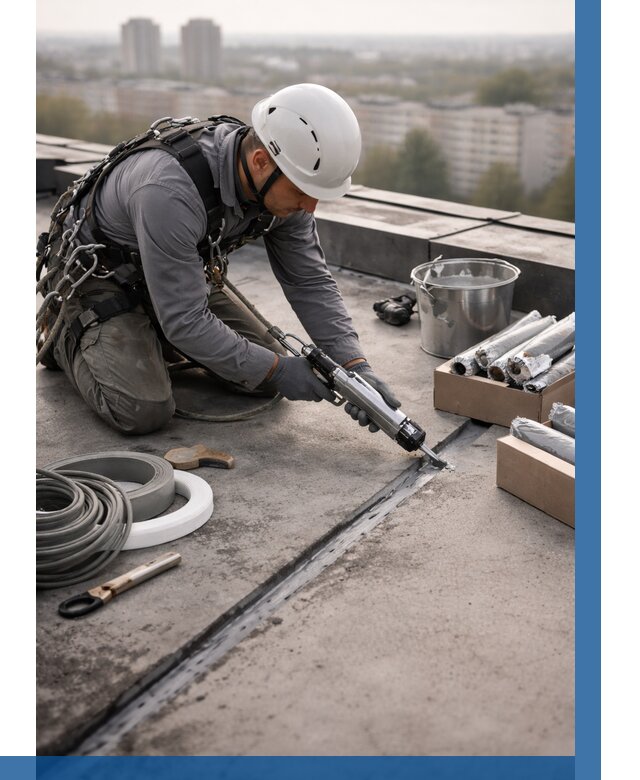 Герметизация швов кровли в Ивантеевке от 463 р./м2 | ВЫСОТНИК-Внт