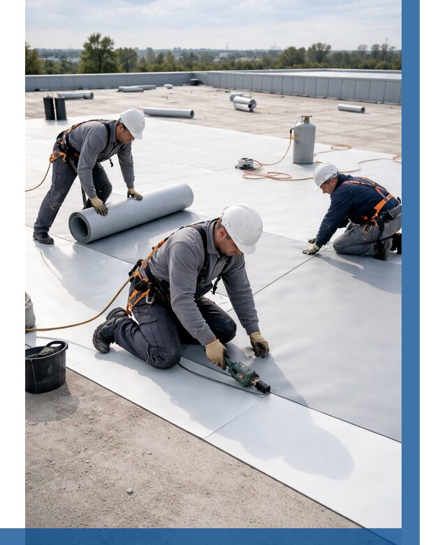 Монтаж мембранной кровли под ключ в Ивантеевке от 1234 р. | ВЫСОТНИК-Внт