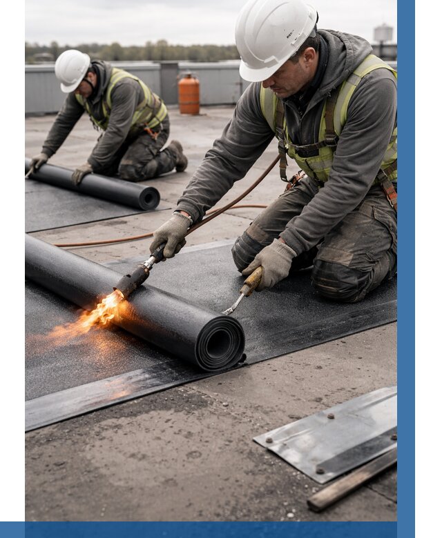 Монтаж наплавляемой кровли в Ивантеевке от 874 р. — ВЫСОТНИК-Внт