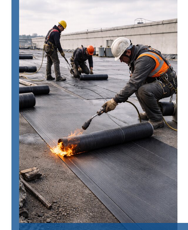 Монтаж наплавляемой кровли в Ивантеевке профессионально