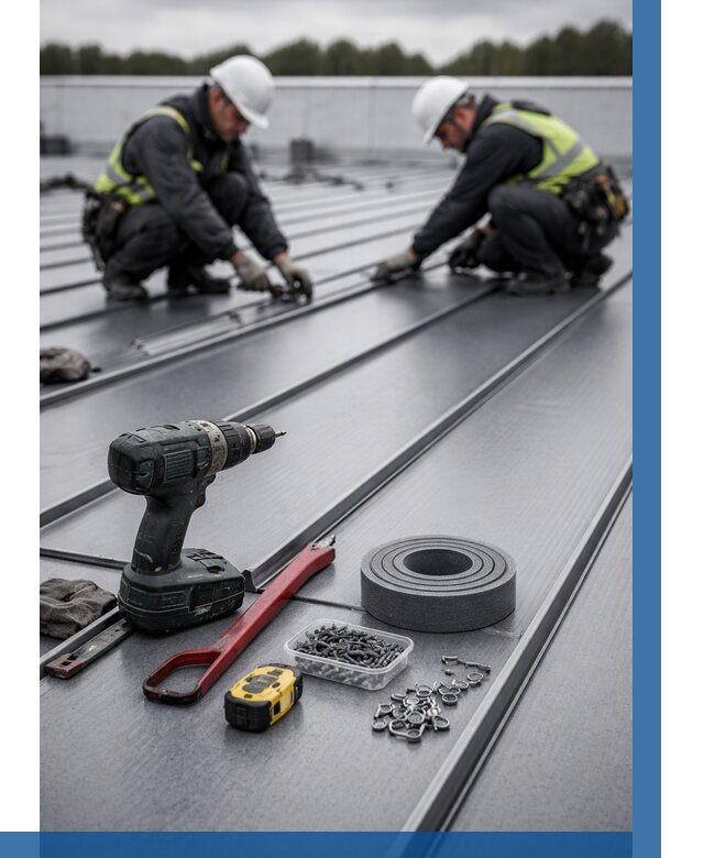 Монтаж фальцевой кровли в Ивантеевке от 1852 р. | ВЫСОТНИК-Внт