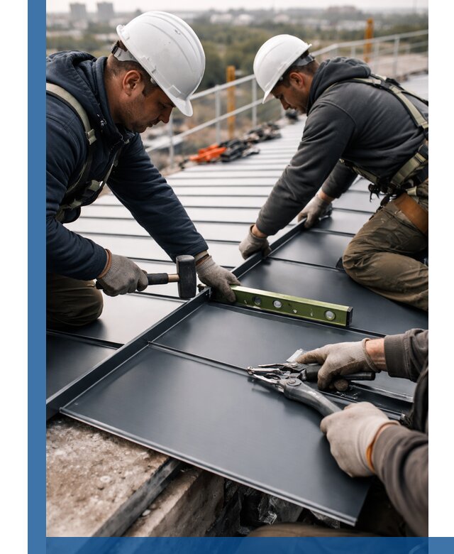 Монтаж фальцевой кровли в Ивантеевке для промышленных зданий