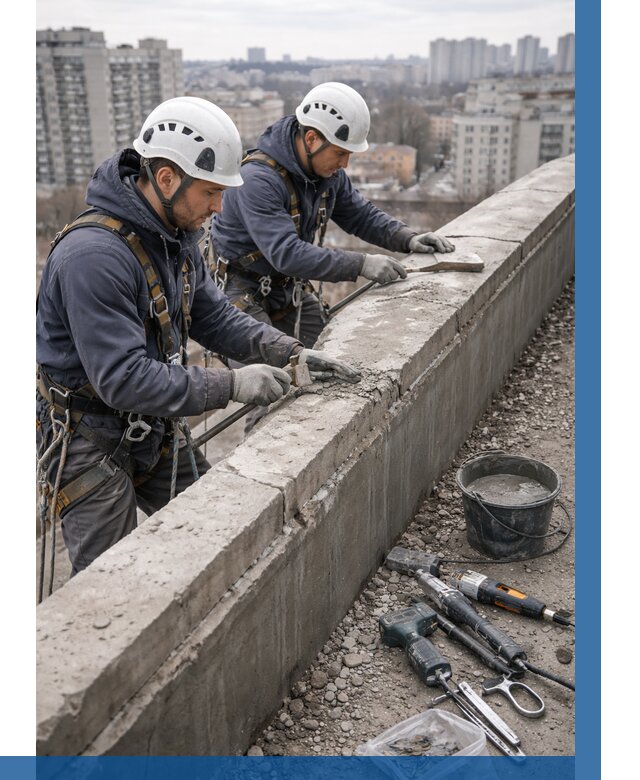 Ремонт парапета на кровле в Ивантеевке от 1543 р. | ВЫСОТНИК-Внт