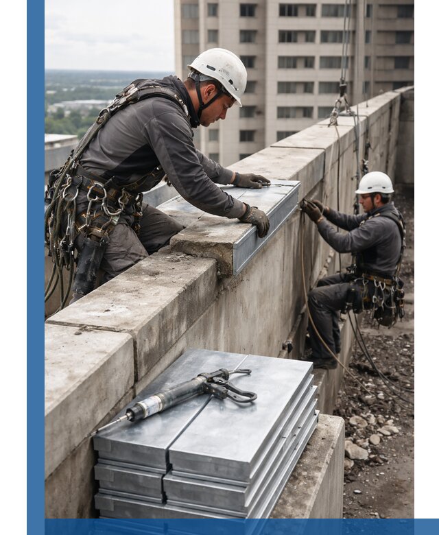 Замена парапетных крышек и установка новых в Ивантеевке