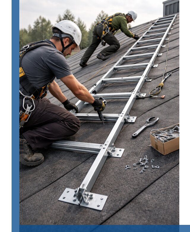Профессиональный монтаж кровельной лестницы в Ивантеевке под ключ