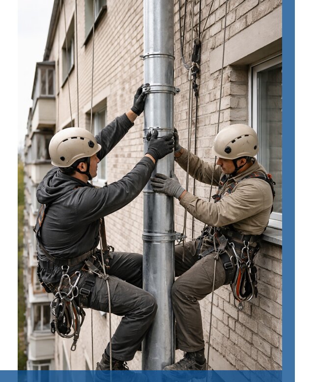 Замена водосточных труб в Ивантеевке от 6687 р. | ВЫСОТНИК-Внт