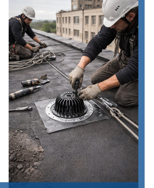 Установка водосточных воронок в Ивантеевке цена от 3600 р. | ВЫСОТНИК-Внт