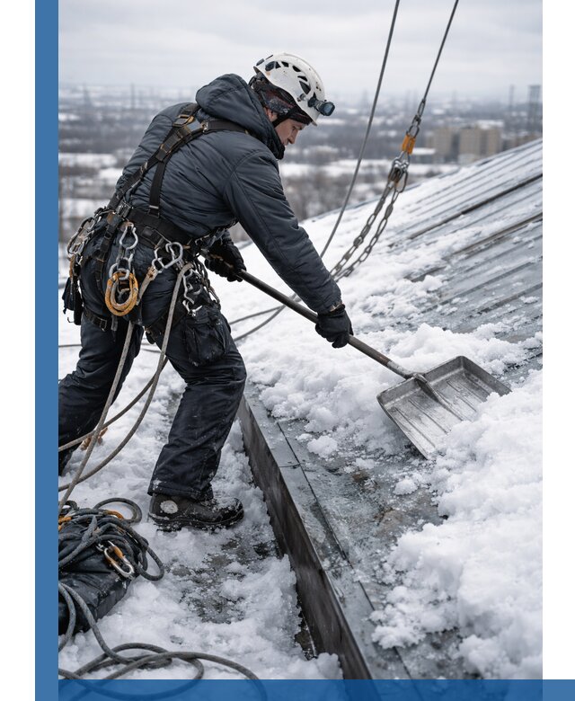 Профессиональная очистка кровли от снега и наледи в Ивантеевке