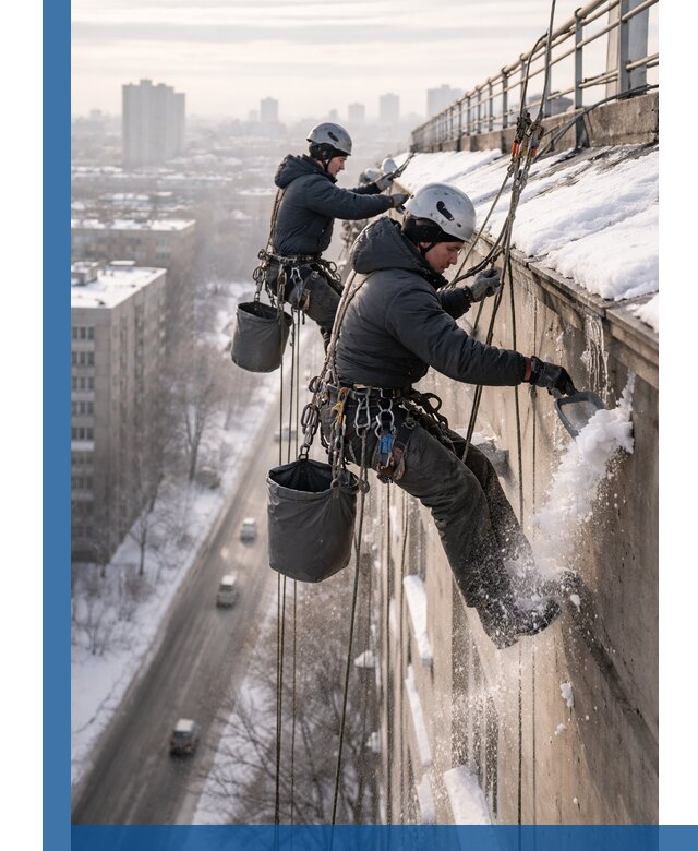 Очистка карнизов от снега в Ивантеевке профессионально и безопасно