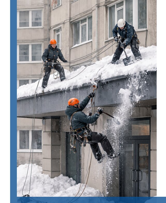 Безопасная очистка навесов от снега в Ивантеевке круглогодично