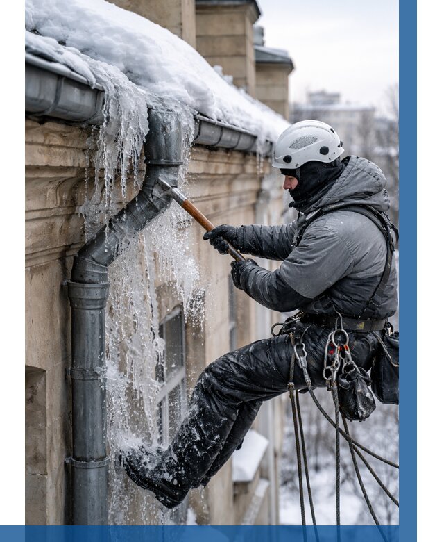 Очистка водостоков от льда в Ивантеевке от 3600 р. | ВЫСОТНИК-Внт