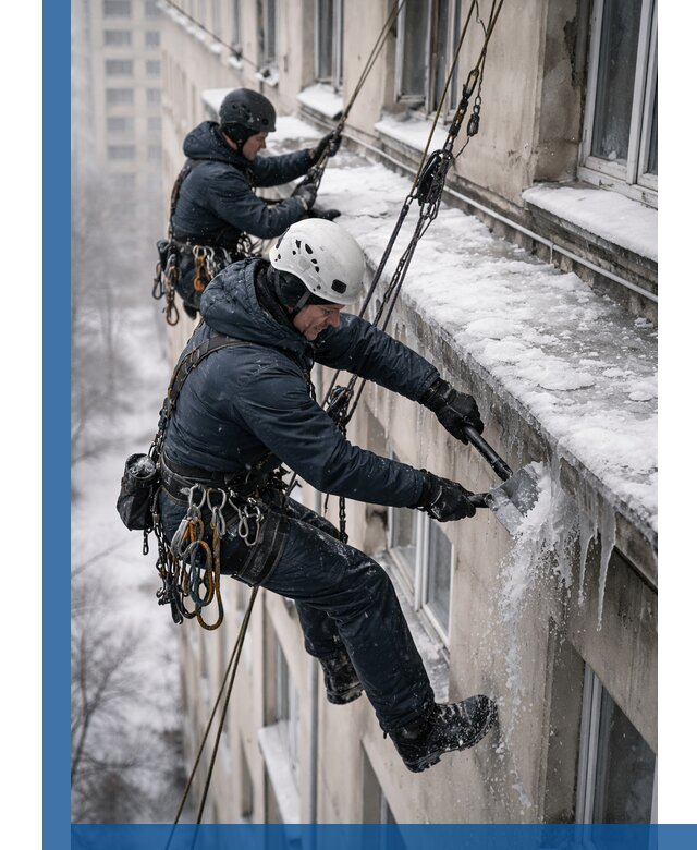 Удаление наледи и сосулек с карнизов в Ивантеевке профессионально