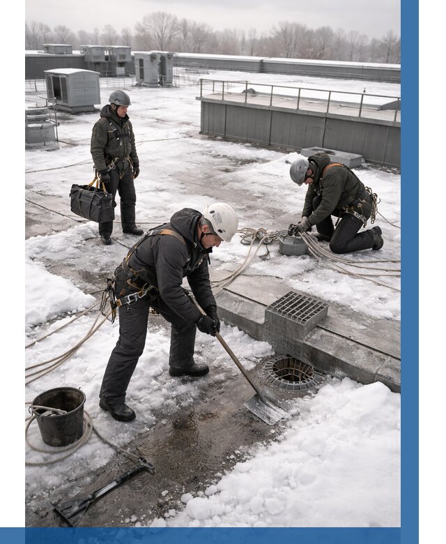 Абонентское обслуживание кровли зимой в Ивантеевке от 8230 р. | ВЫСОТНИК-Внт