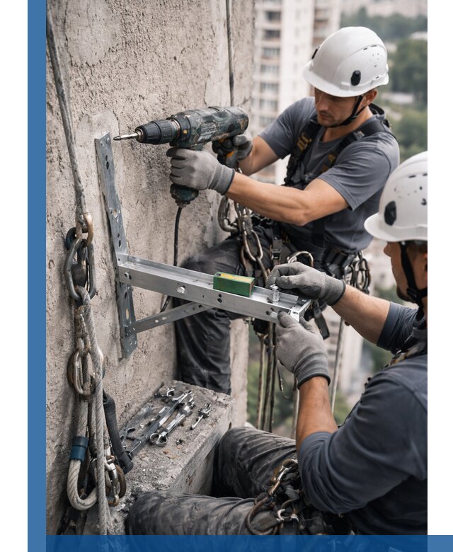 Установка кронштейнов кондиционера и крепежа в Ивантеевке