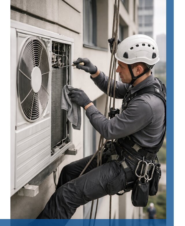 Обслуживание внешнего блока кондиционера в Ивантеевке от 2777 р.ВЫСОТНИК-Внт