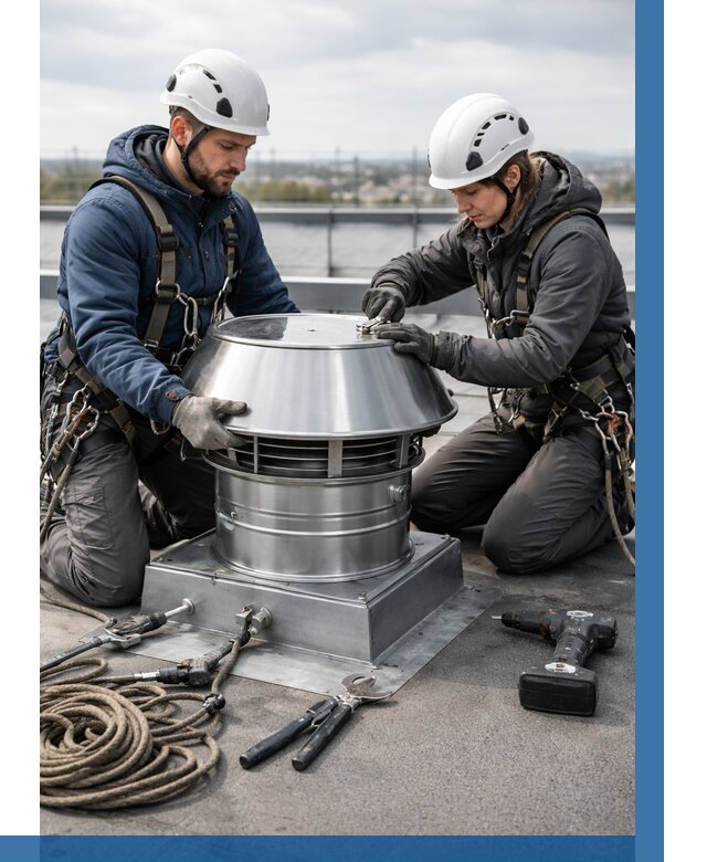 Установка дефлекторов на кровле в Ивантеевке от 4629 р. | ВЫСОТНИК-Внт