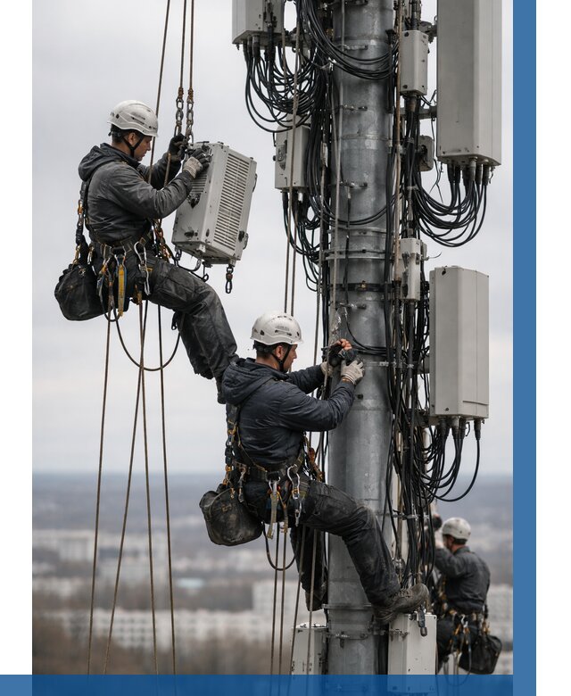 Монтаж оборудования связи на мачте в Ивантеевке от 7715 р. | ВЫСОТНИК-Внт