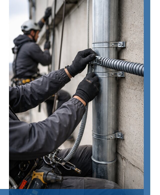 Монтаж гофры для кабеля в Ивантеевке от 309 р. | ВЫСОТНИК-Внт