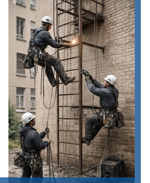 Ремонт пожарной лестницы в Ивантеевке от 7715 р. | ВЫСОТНИК-Внт