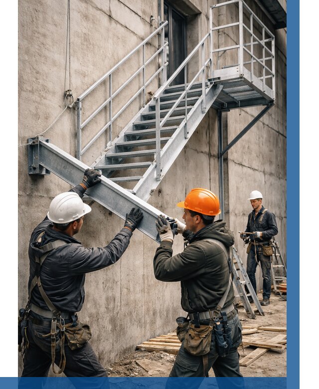 Монтаж металлических лестниц в Ивантеевке от 15431 р. | ВЫСОТНИК-Внт